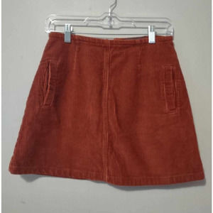 Primark Burnt Orange Corduroy Skirt Size 4